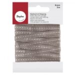 RAYHER CORDED RIBBON 6MM/3M [WITH STITCH] LIGHT GREY