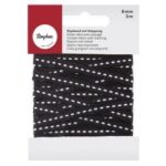 RAYHER CORDED RIBBON 6MM/3M [WITH STITCH] BLACK