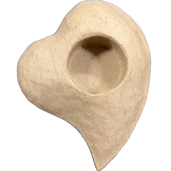 R7113200.jpg RAYHER PAPIER MACHE TEA CANDLE HOLDER HEART 12X10X2.5CM - Image 1