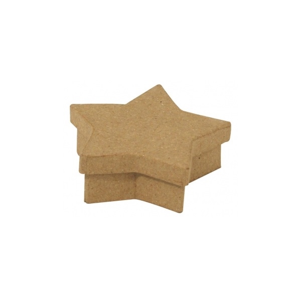 R7124400.jpg RAYHER PAPIER MACHE BOX 8X8X2.5CM STAR - Image 1