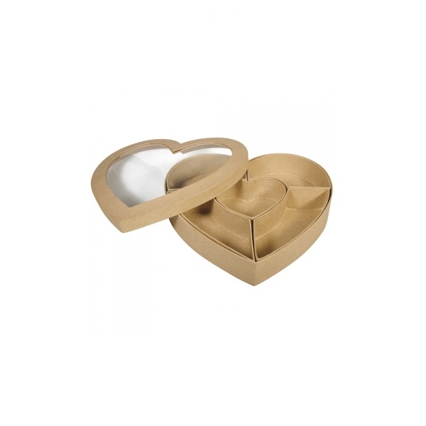 R71856000.jpg RAYHER PAPIER MACHE SORTING BOX HEART 27X26X5CM - Image 1
