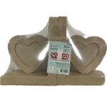 RAYHER PAPIER MACHE BOOKEND 13X9X16.5CM HEART