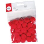 RAYHER POMPONS 25MM 35PCS RED