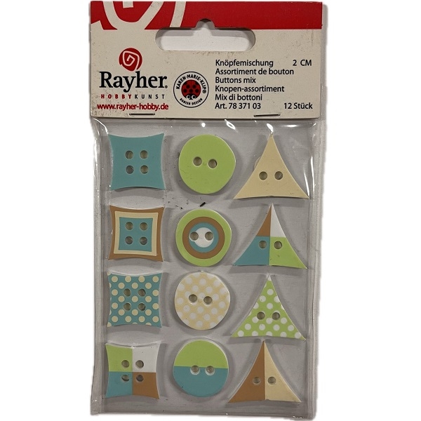 R7837103.jpg RAYHER BUTTONS MIX 2CM 12PCS BEIGE/LIGHT BLUE - Image 1