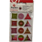 RAYHER BUTTONS MIX 2CM 12PCS RED/PALE PINK
