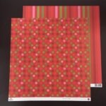 RAYHER SCRAPBOOK CARD 180G 30.5X30.5CM DOTS+STRIPES RED