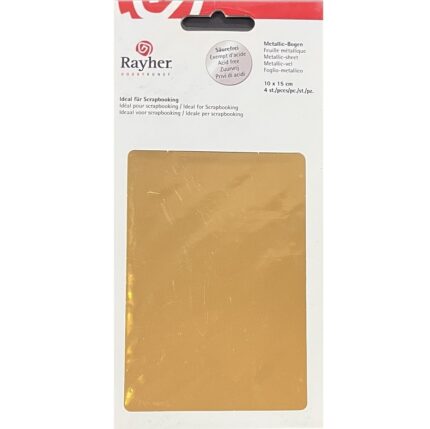 RAYHER METALLIC SHEET 10X15CM 4PCS GOLD