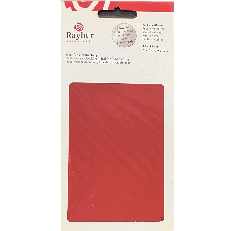 R7870818.jpg RAYHER METALLIC SHEET 10X15CM 4PCS RED - Image 1
