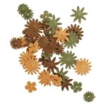 RAYHER PAPER FLOWER MIX 1.5-2.5CM 36PCS DARK BROWN
