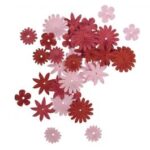 RAYHER PAPER FLOWER MIX 1.5-2.5CM 36PCS RED