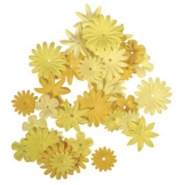 R7895520.jpg RAYHER PAPER FLOWER MIX 1.5-2.5CM 36PCS YELLOW - Image 1