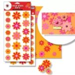 RAYHER DIE-CUT 2SIDED PAPER FLOWERS RED/TANGERINE