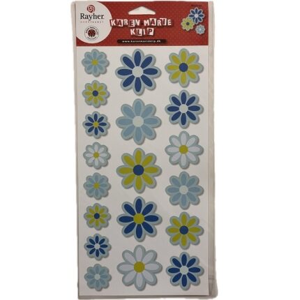 RAYHER DIE-CUT 2SIDED PAPER FLOWERS LIGHT BLUE