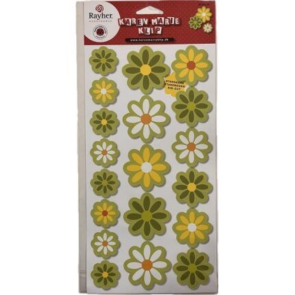 RAYHER DIE-CUT 2SIDED PAPER FLOWERS EVERGREEN
