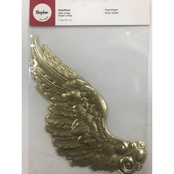 R8220706.jpg RAYHER ANGEL WINGS 18X7CM 2PCS GOLD - Image 1