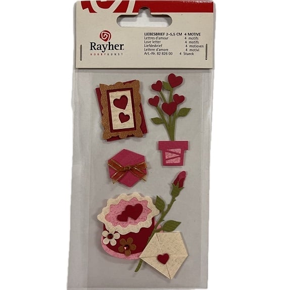 R8282600.jpg RAYHER MOTIF STICKER 2-5.5CM LOVE LETTER - Image 1