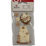 RAYHER MOTIF STICKER 1.5-7CM WEDDING CAKE