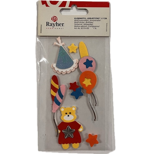 R8291400.jpg RAYHER MOTIF STICKER 1-7CM BIRTHDAY - Image 1