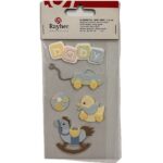 RAYHER MOTIF STICKER 2-6CM BABY GAME