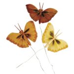 RAYHER BUTTERFLY OF FEATHERS 2-4CM 6PCS BROWN COLOURS