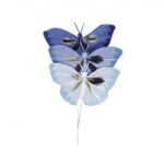 RAYHER BUTTERFLY OF FEATHERS 2-4CM 6PCS BLUE COLOURS