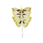 RAYHER BUTTERFLY OF FEATHERS 2-4CM 6PCS YELLOW COLOURS