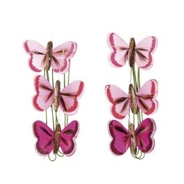 R8518333.jpg RAYHER BUTTERFLY OF FEATHERS 2-4CM 6PCS PINK COLOURS - Image 1