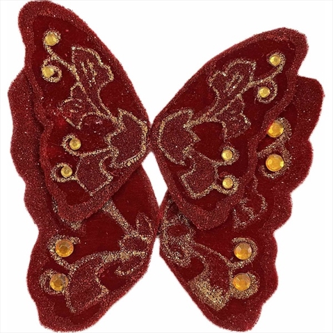 R8521519.jpg RAYHER VELVET ANGELS WINGS 2PAIRS/4PCS 9+12CM WINE RED - Image 1