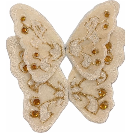 R8521596.jpg RAYHER VELVET ANGELS WINGS 2PAIRS/4PCS 9+12CM CREAM - Image 1