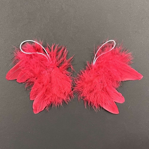 R8522719.jpg RAYHER ANGELS FEATHER WINGS 5CM 2PCS WINE RED - Image 1