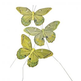 R8525520.jpg RAYHER BUTTERFLY OF FEATHERS 10CM 3PCS YELLOW - Image 1