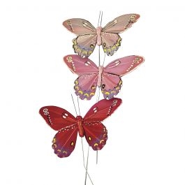 R8525533.jpg RAYHER BUTTERFLY OF FEATHERS 10CM 3PCS PINK - Image 1