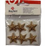 RAYHER POLYRESIN GLIMMER STAR 3CM 6PCS GOLD