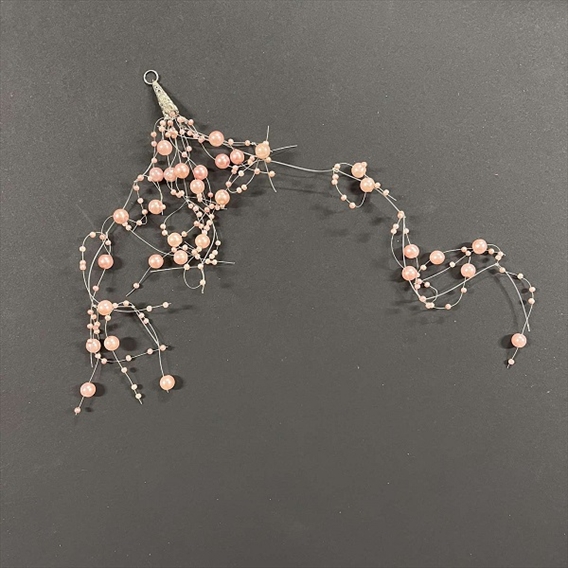 R8608416.jpg RAYHER WAX BEAD THREADS 30CM PALE PINK - Image 1