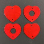 RAYHER PEARLY ELEMENT HEART 6CM 4PCS RED