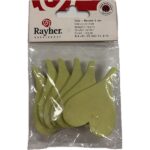 RAYHER WOODEN HEARTS 6CM 6PCS LIGHT GREEN