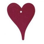 RAYHER WOODEN HEARTS 6CM 6PCS WINE RED
