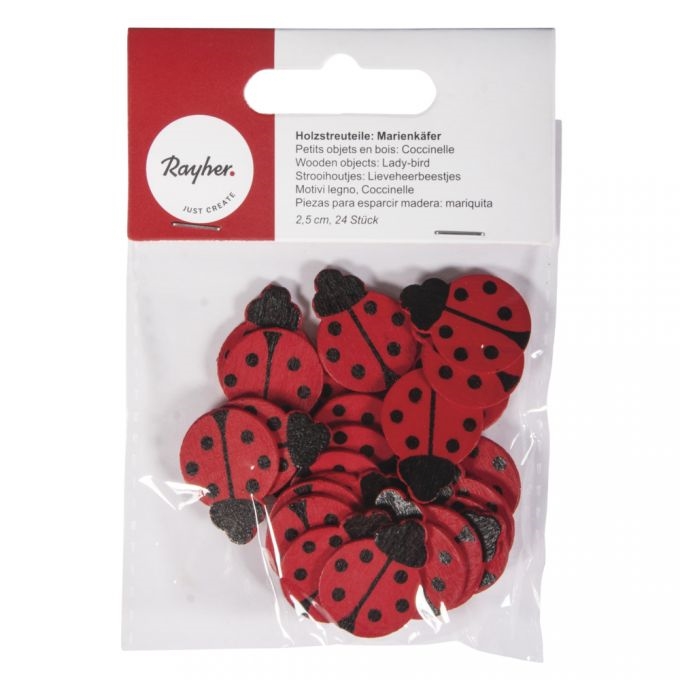 R8866200.jpg RAYHER WOODEN OBJECTS LADYBIRD 2.5CM 24PCS - Image 1