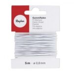 RAYHER ELASTIC THREAD D.0.6MMX5M WHITE
