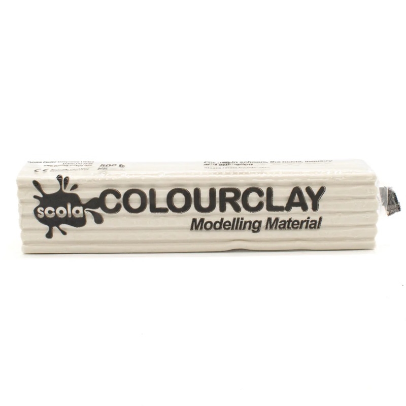 SCLD10103-43.jpg SCOLA COLOURCLAY PLASTICINE 500G WHITE - Image 1