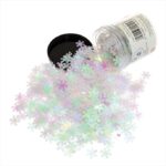 SCOLA SEQUINS PAILLETTES 100G WHITE SNOWFLAKES