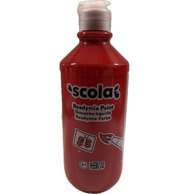 SCLDAM500-24.jpg SCOLA ARTMIX TEMPERA PAINT 500ML BRILLIANT RED - Image 1