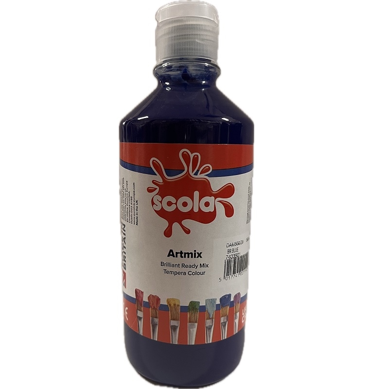 SCLDAM500-29.jpg SCOLA ARTMIX TEMPERA PAINT 500ML BRILLIANT BLUE - Image 1