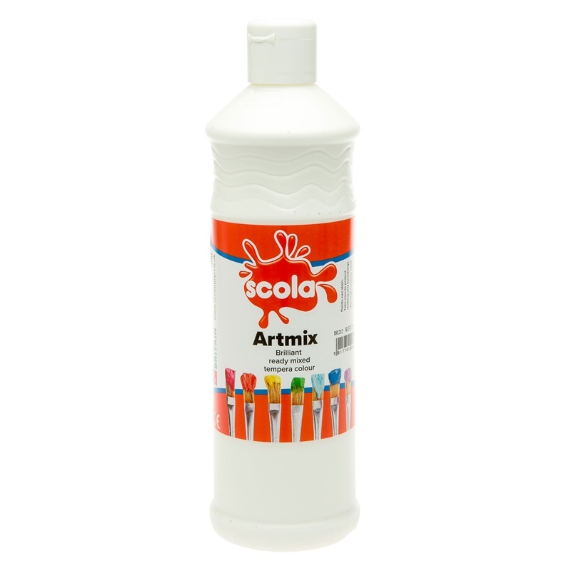 SCLDAM500-43.jpg SCOLA ARTMIX TEMPERA PAINT 500ML WHITE - Image 1