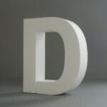 STYROFOAM LETTER 15X2CM D ENGLISH
