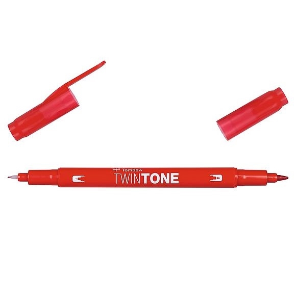TWS-PK25.jpg TOMBOW TWINTONE MARKER 0.3/0.8MM RED - Image 1
