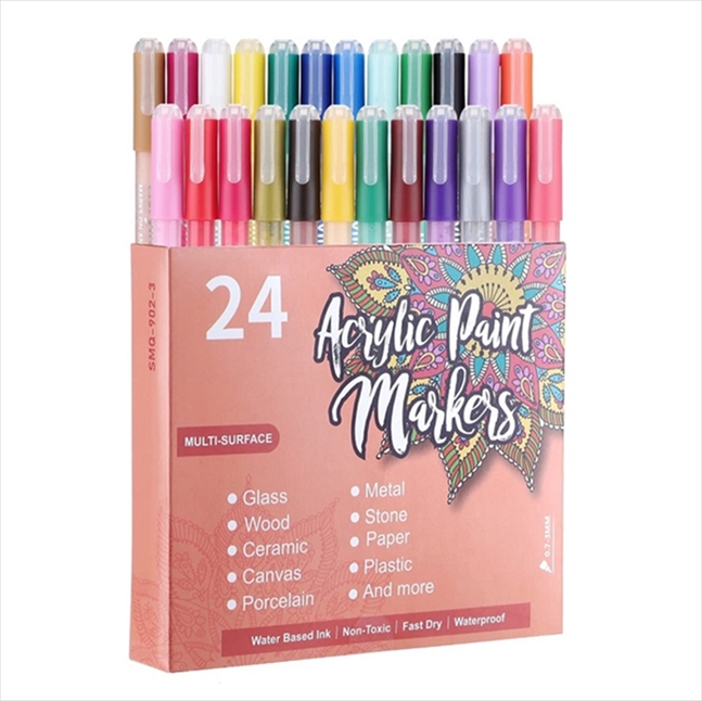 WPAAPM2401-101.jpg ACRYLIC MARKER 2MM TIP 24COL SET - Image 1