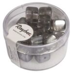 RAYHER GLASS BEADS CUBE 8X9MM 18PCS ANTHRACITE