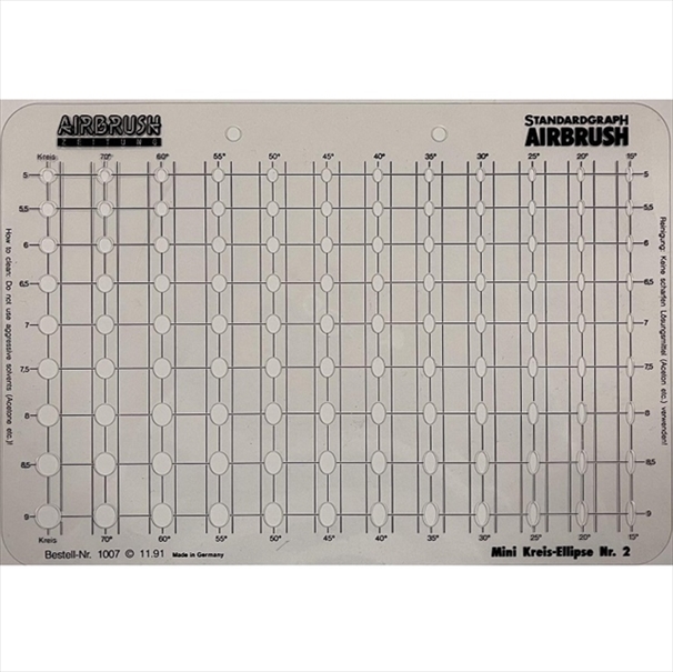 ST1007.jpg STANDARDGRAPH AIRBRUSH TEMPLATE No.1007 MINI CIRCLE-ELLIPSE 2 - Image 1