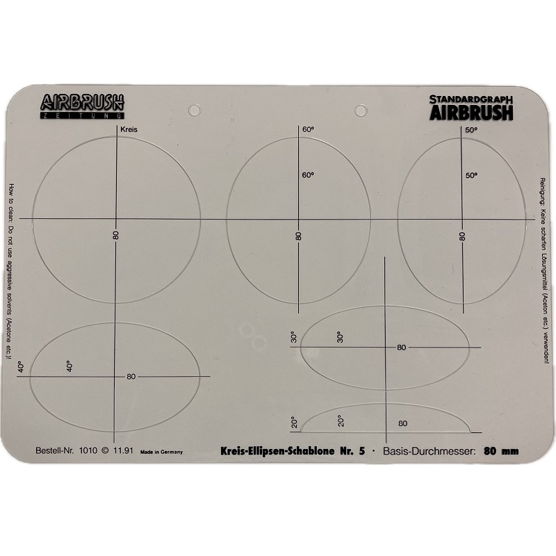 ST1010.jpg STANDARDGRAPH AIRBRUSH TEMPLATE No.1010 CIRCLE-ELLIPSE 5 - Image 1